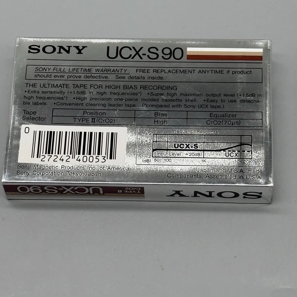 SONY UCX-S 90 Audio Cassette Blank Tape Type II High Bias Made in Japan‎ Vintage